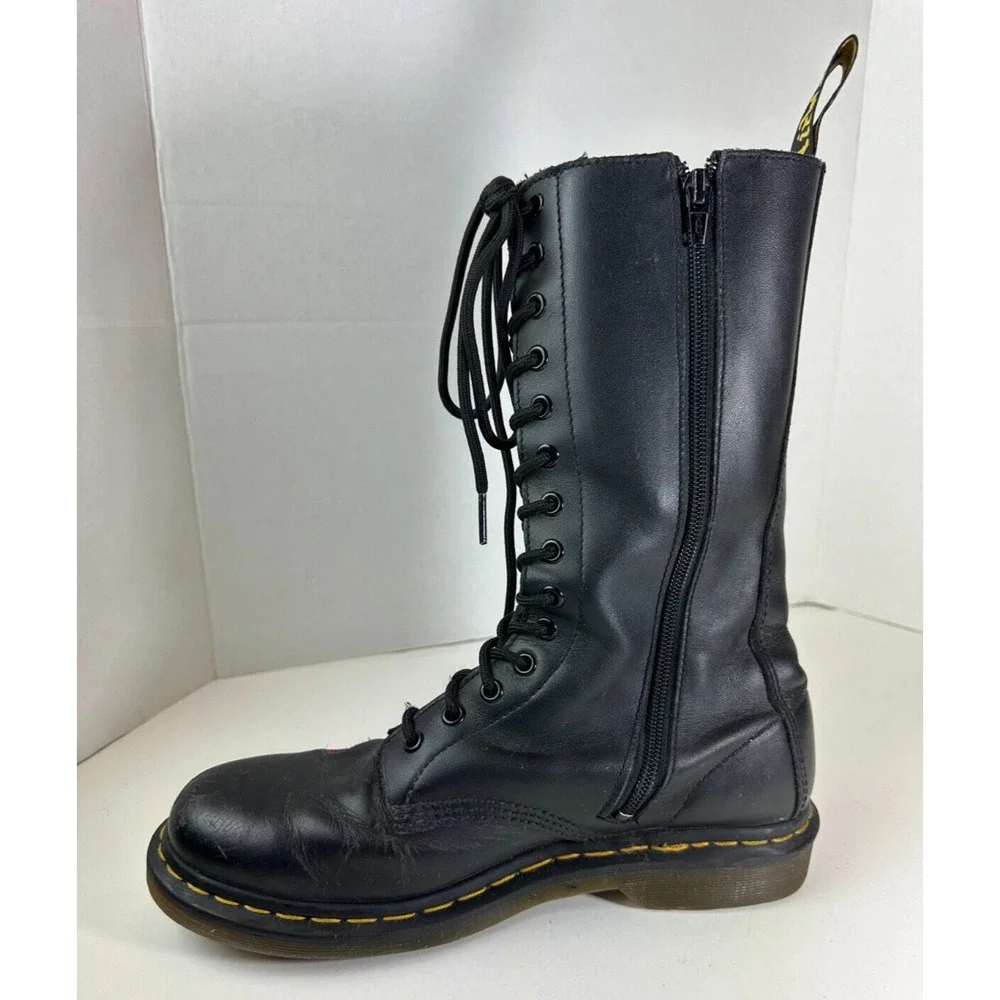 *Flawed Doc Dr. Marten 1914 Vonda Leather Lace up Embroidered Rose Boots US 10 - Picture 8 of 15